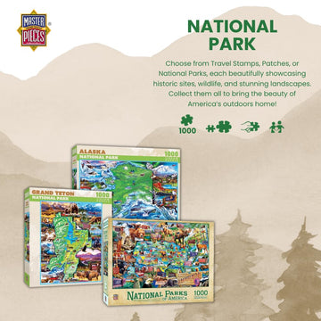 MasterPieces 1000 Piece Jigsaw Puzzle - National Parks of America, Paper, 19.25"x26.75"