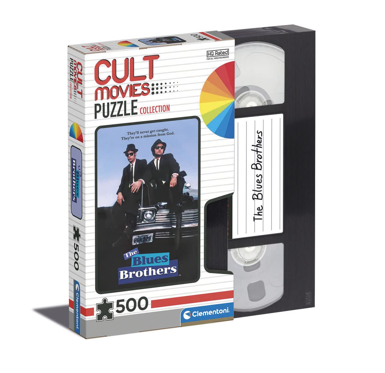 Clementoni - 35109 - Cult Movies Puzzle - Blues Brothers - Jigsaw Puzzle 500 Pieces, Made In Italy, Jigsaw Puzzle For Adults