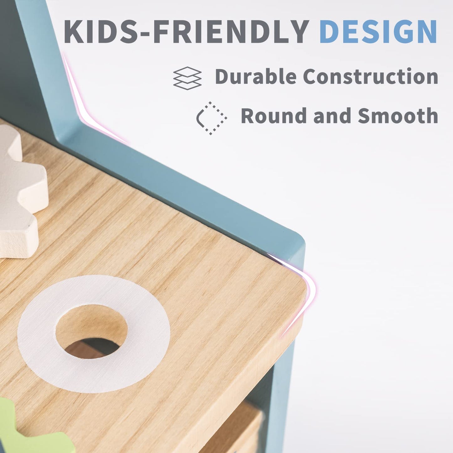 ROBUD Mini Wooden Play Tool Workbench Set for Kids Toddlers - Construction Toys Gift for 18 Months 2 3 4 5 Years Old Boys Girls