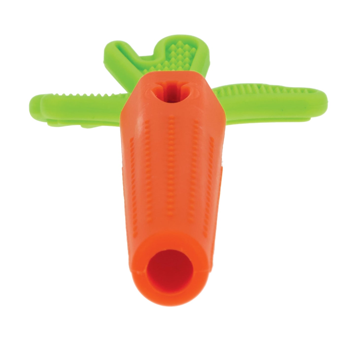Nuby Silicone Carrot Tube Teether - Baby Teething Toy - Massaging Bristles For Sore Gums - 3+ Months