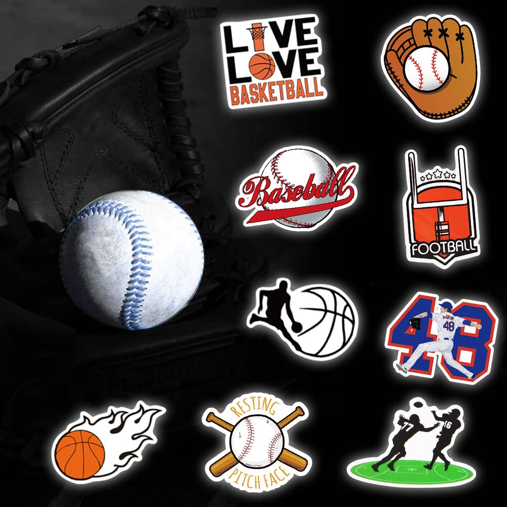 Basketball And Football Stickers For Laptop Sports Stickers For Water Bottles Waterproof Sports Stickers Pack (155 Pcs)