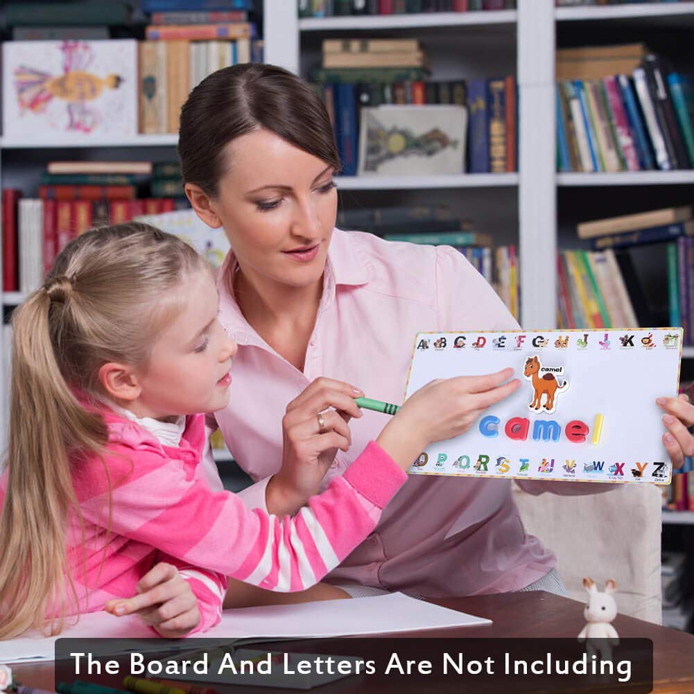 Animal Magnets Letters Refrigerator For Kids Toddlers 1-3, 32 Fridge Magnetic Animal Toys Set With Clear & Big Letters Educational Spelling Early Learning Tool