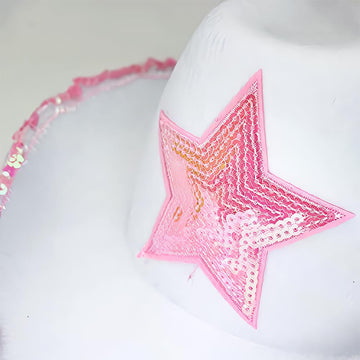 Rhode Island Novelty White Felt Cowgirl Hat with Pink Star, One per Order
