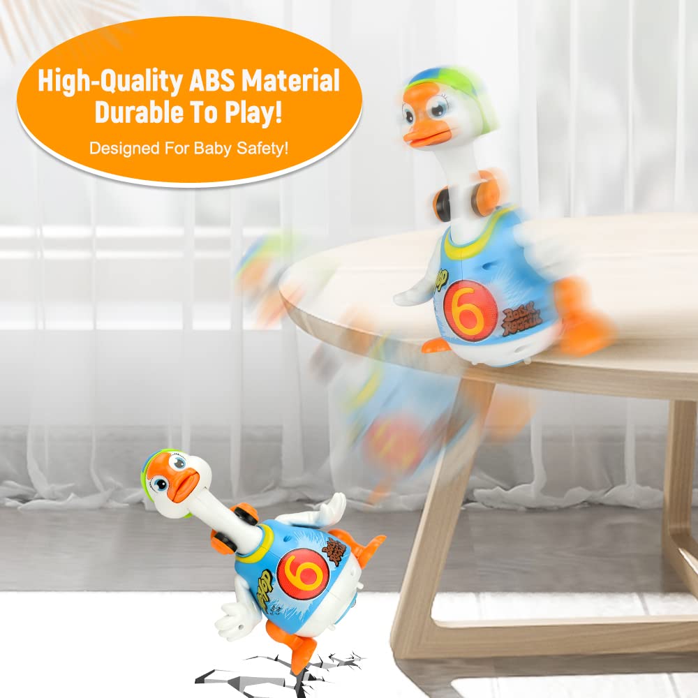 Woby Baby Musical Toy - Dancing, Singing, Talking Hip Hop Goose for Toddlers 1-3 Years - Cool Educational Gift in Blue