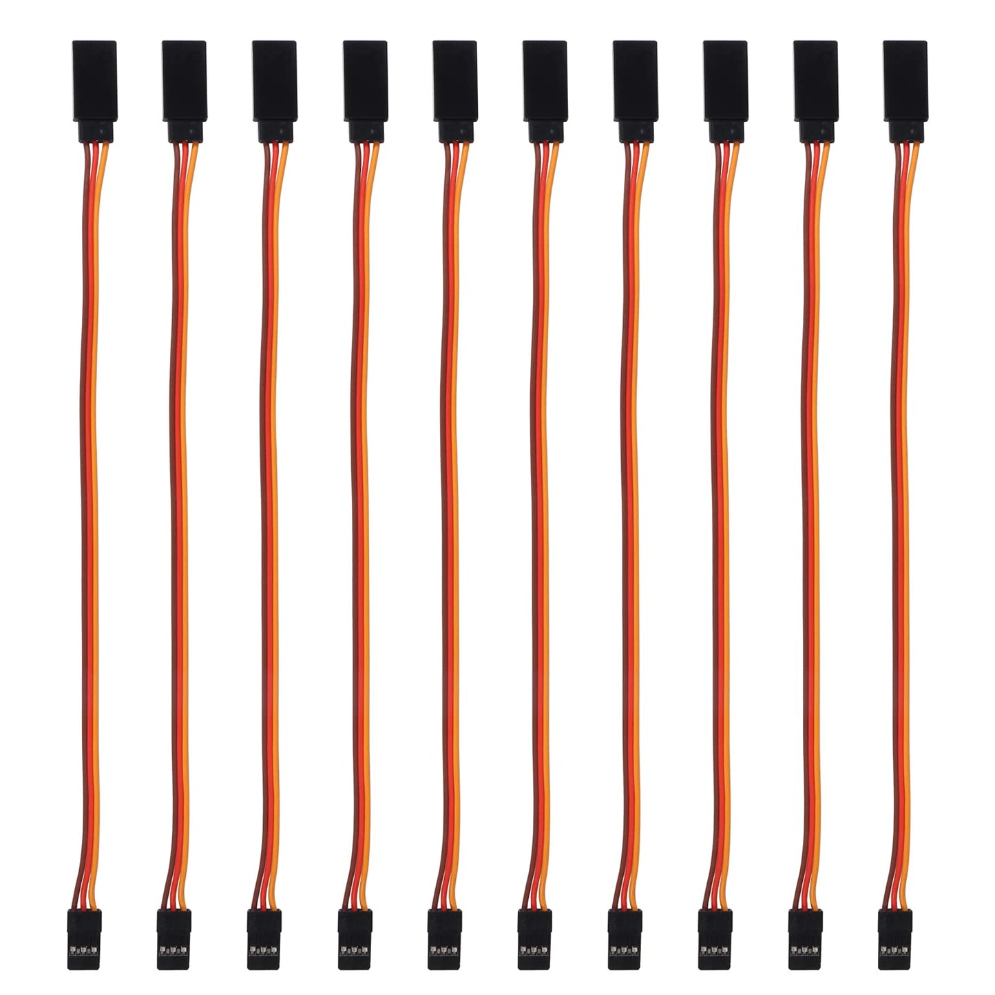 ACEIRMC 10pcs 3-Pin Servo Extension Cable Cord Female to Male Lead Wire Connector JR for RC Car Airplanes Remote Control (20cm)