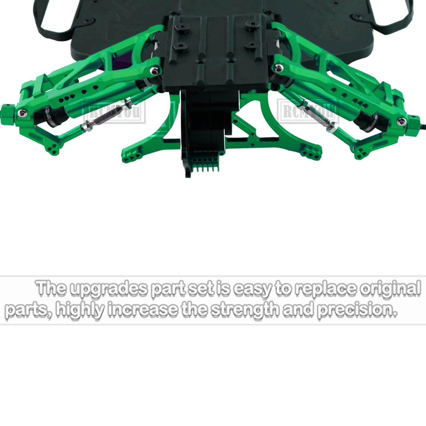 RCMYou RC Aluminum Front Rear Suspension A-Arms Upgrades Part for 1/10 Rustler VXL & XL-5 / Stampede VXL & XL-5 2WD,Alloy Arms H