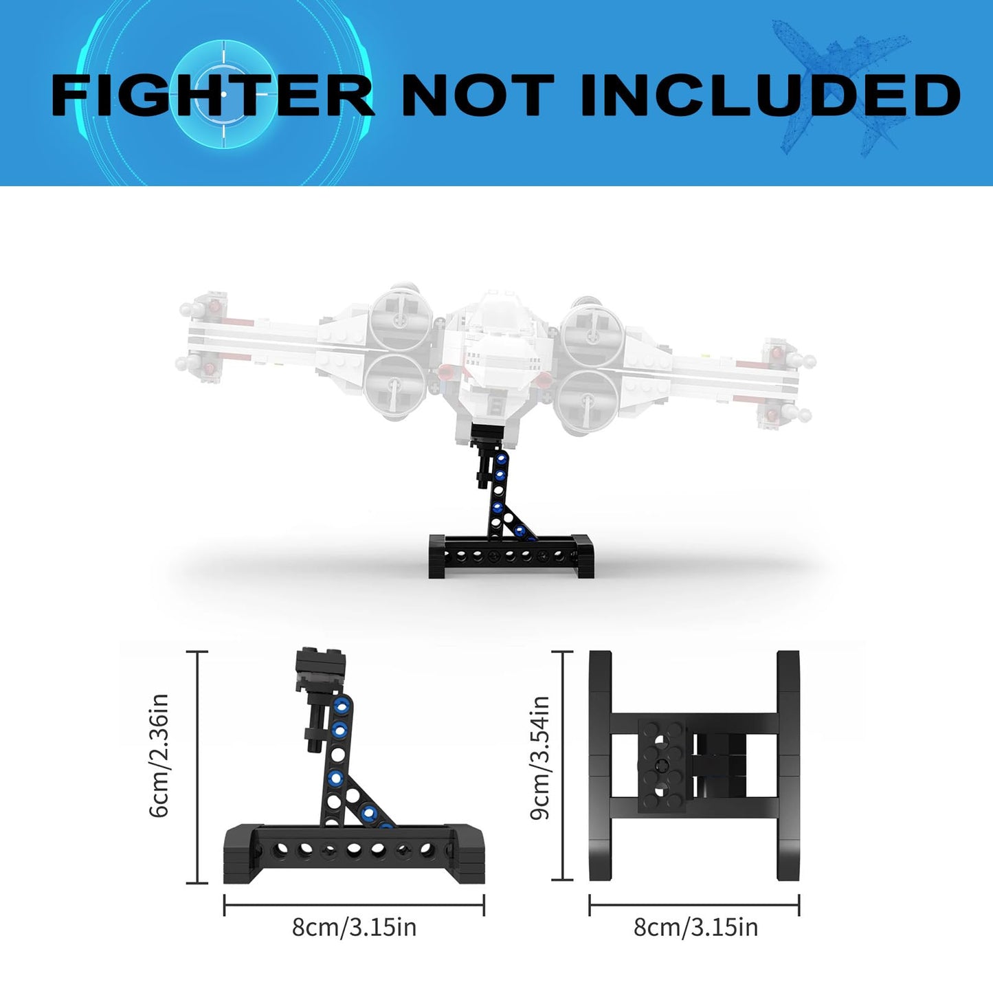 Nutain Display Stand For Lego X-Wing Starfighter 75301,Mando N-1 Fighter 75325,Tie Bomber 75347 Building Blocks Toys,Multifuncti