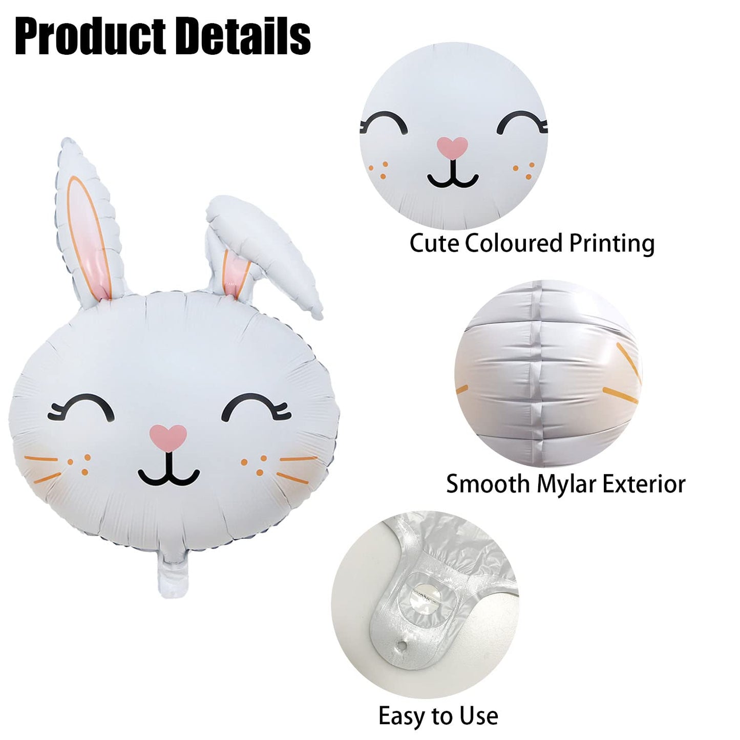 Hadckja Bunny Balloons Easter Balloons Rabbit Head Foil Balloons For Easter Themed Party Easter Bunny Birthday Party Supplies De