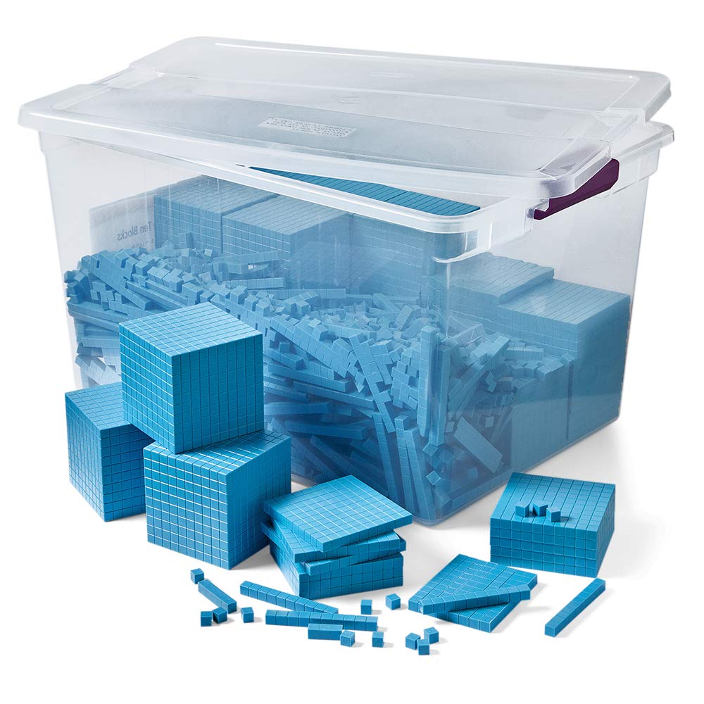 Hand2Mind 1610 Blocks, Blue Plastic Base Ten Blocks, Place Value Manipulatives, Base 10 Blocks, Counting Manipulatives, Math Manipulatives First Grade, Math Blocks, Place Value Blocks, Base 10 Math