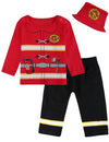 Cosland Fireman Costume For Toddler Boys Halloween Outfit, Red, 2T
