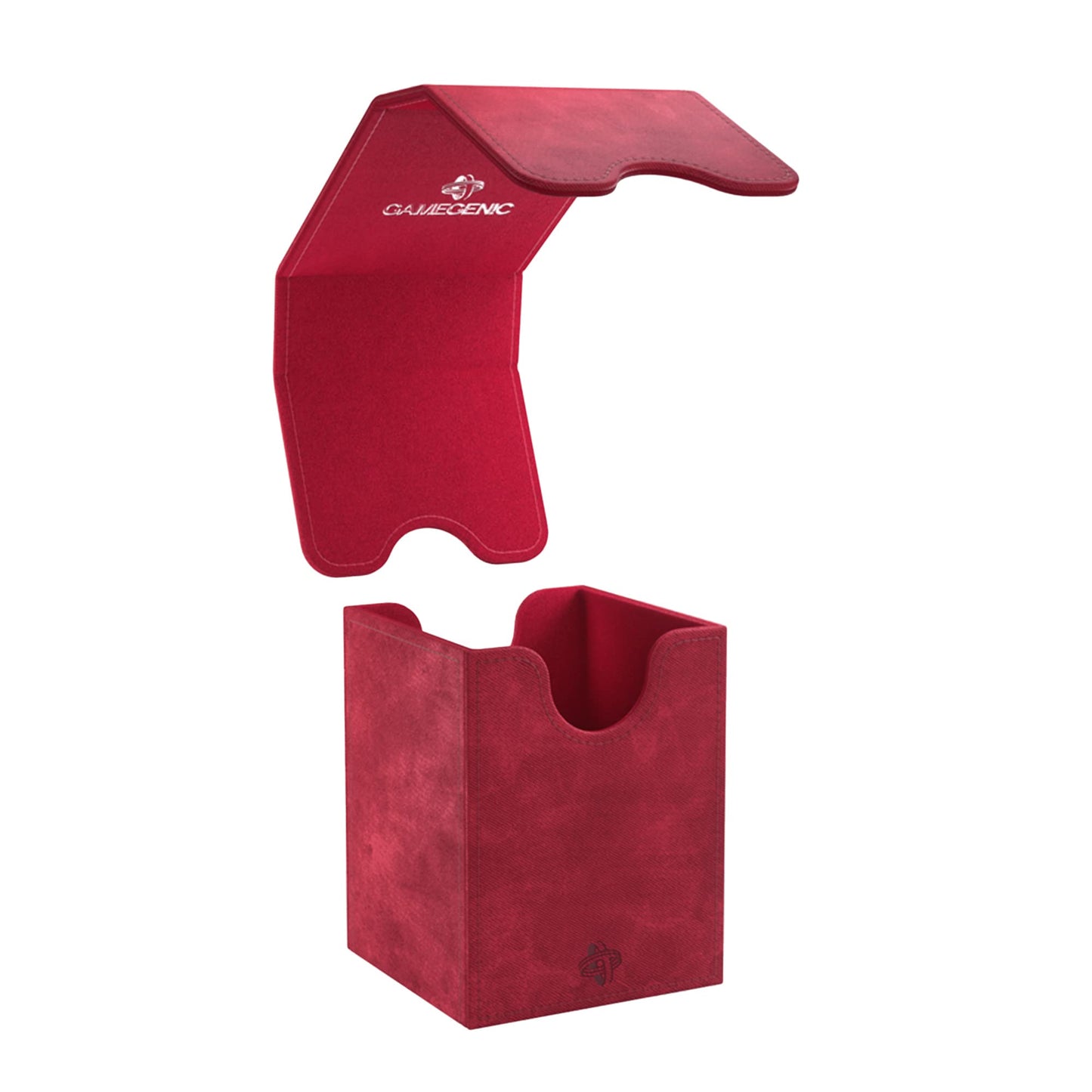 Squire 100+ Xl Convertible Deck Box | Card Storage Box With Removable Cover Clips | Holds 100 Double-Sleeved Cards In Extra Thick Inner Card Sleeves | Red Color | Made By Gamegenic (Ggs20099Ml)