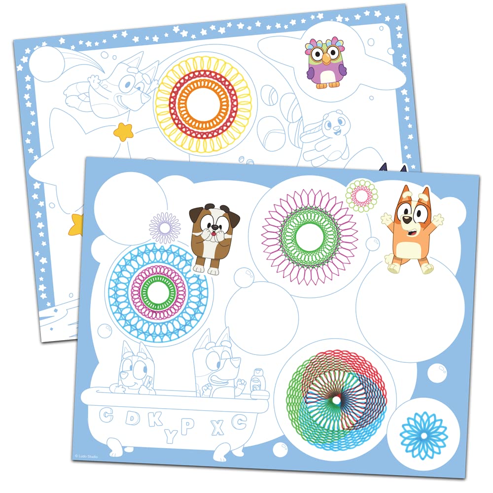 Spirograph Cyclex Studio Bluey - The Easy Way To Make Countless Amazing Designs - Rotating Stencil Wheel Art Kit - Ages 5+