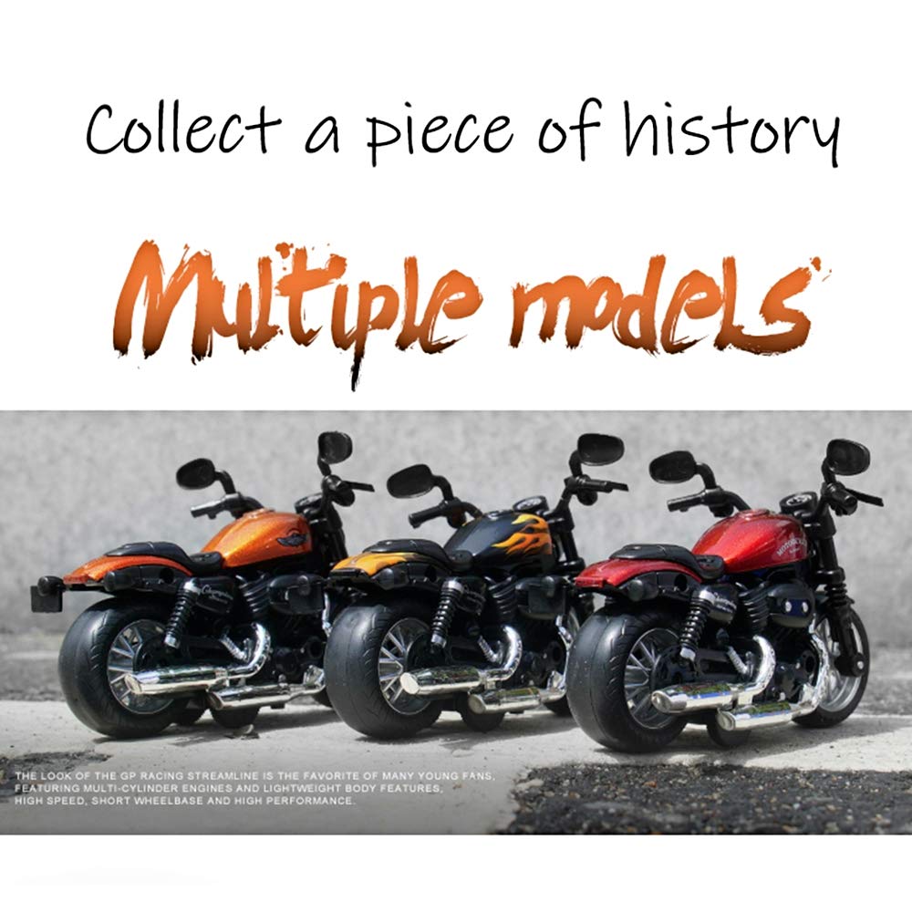 Gilumza Pull Back Motorcycle Toys, Tiny Gift With Music Lighting, Retro Motorcycles Toy For Boys Kids Age 3 4 5 6 7 8 Year Old (