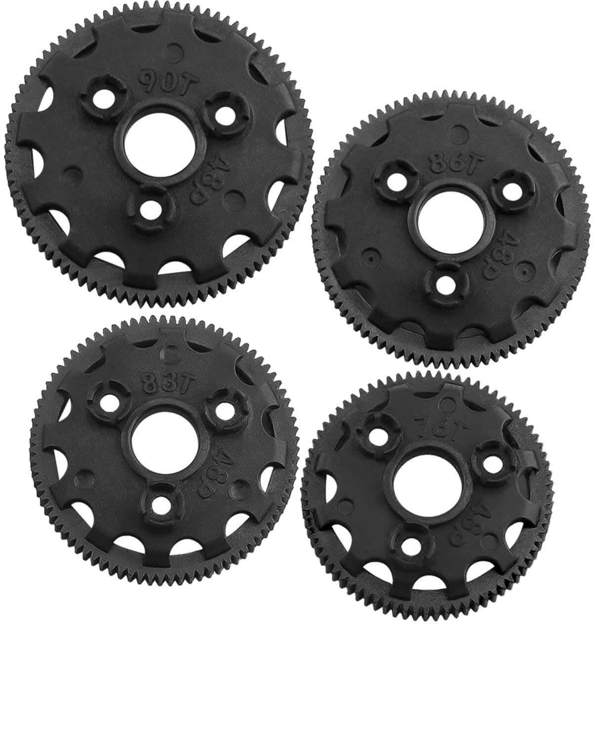 RCMYou RC 48P 76T/83T/86T/90T Spur Gear Upgrades Part for 1/10 Slash Stampede Rustler Bandit 2WD VXL XL-5,4PCS 76T Spur Gear Hop