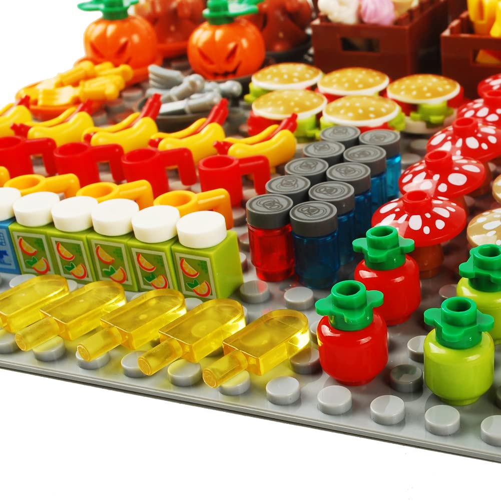 BAENRCY 180pcs Food Building Blocks Set - Plastic Kitchen Accessories, Compatible with Major Brands, Color #B