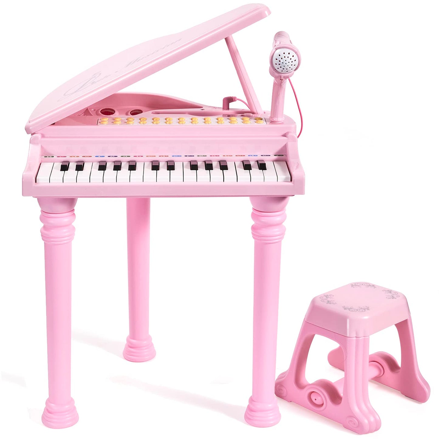 Conomus 31 Keys Piano Keyboard Toy For Kids, Birthday Gift For 1 2 Year Old Girls,Pink Musical Piano Toy For Toddlers With Micro
