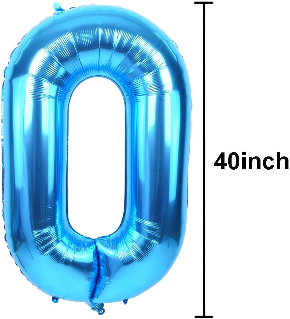 Toniful 40 Inch Blue Large Numbers Balloon Birthday Party Decorations, Foil Mylar Big Number Balloon Digital 25 For 25Th Birthda
