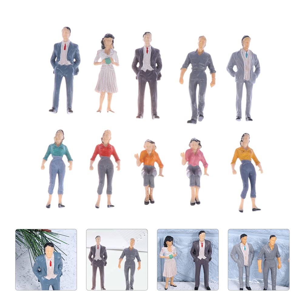 ULTNICE 10pcs Miniature People Figurines - Tiny Family Dollhouse Figures for Scale Model Trains & Architectural Design