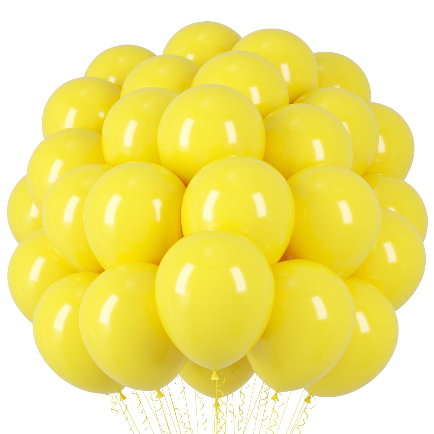 Voircoloria Yellow Balloons, 66Pack 12Inch Yellow Latex Party Balloons For Graduation, Wedding, Birthday, Gender Reveal, Baby Sh