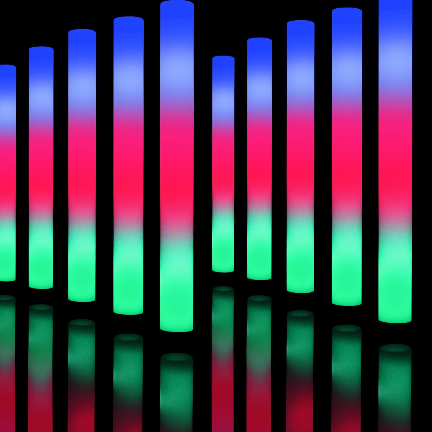 Shqdd200 Pcs Led Foam Sticks, Bulk Glow Sticks, Foam Glow Sticks For Wedding With 3 Modes Colorful Flashing, Glow In The Dark Pa