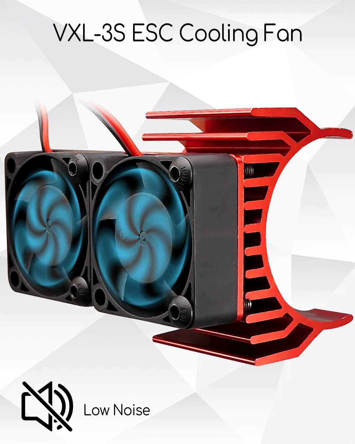 VXL-3s ESC Cooling Fan and Motor Cooling Fan Dual Fan Set Compatible with Traxxas Slash 4x4 Stampede 4x4 Rustler 4x4 Hoss 4 4 V