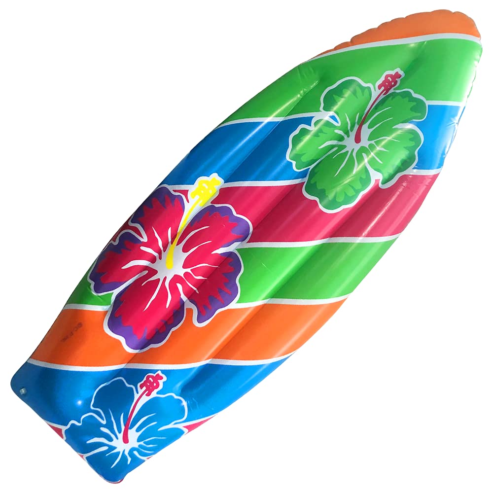 Artcreativity 34' Luau Surfboard Inflate, Inflatable Surfboard For Beach, Tropical And Luau Party Decorations, Inflatable Pool Toy For Kids And Adults, Beach Party Inflate