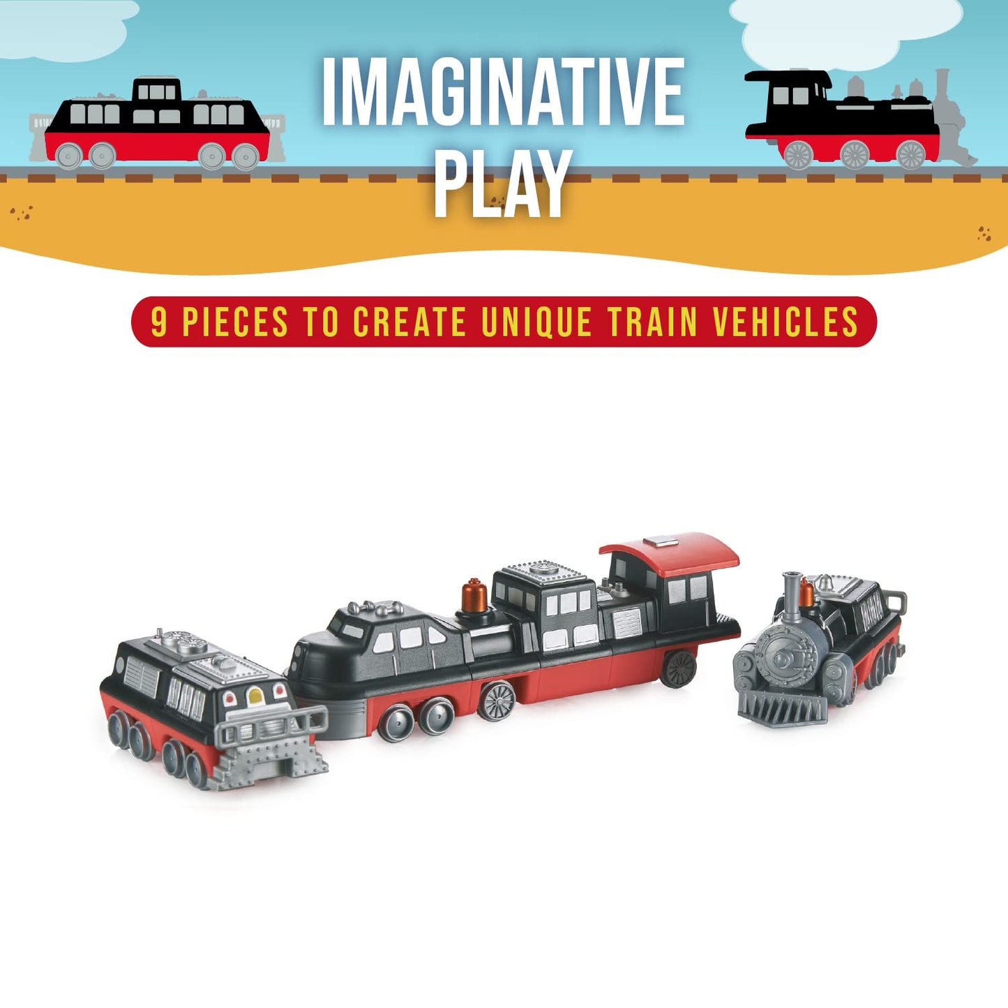 Popular Playthings Magnetic Mix Or Match Vehicles, Train