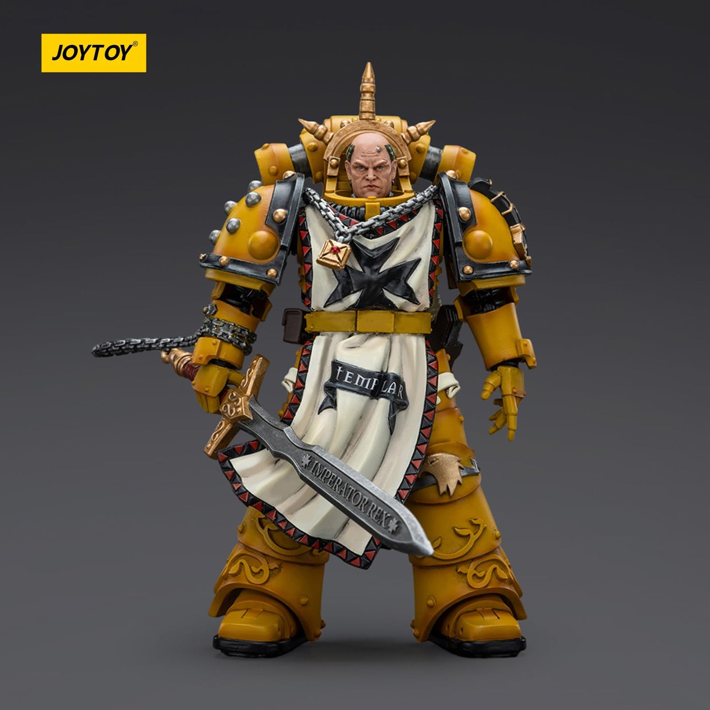 Joytoy Warhammer 40K Imperial Fists, Imperial Fists Sigismund, First Captain Of The Imperial Fists 1/18 Action Figure Model, Ded