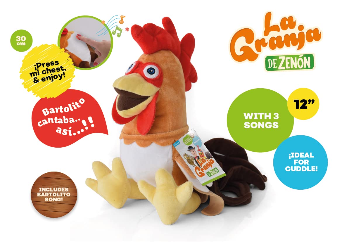 La Granja De Zenon Gallo Bartolito 14 In. Musical Plush Granja De Zenón El Reino Infantil