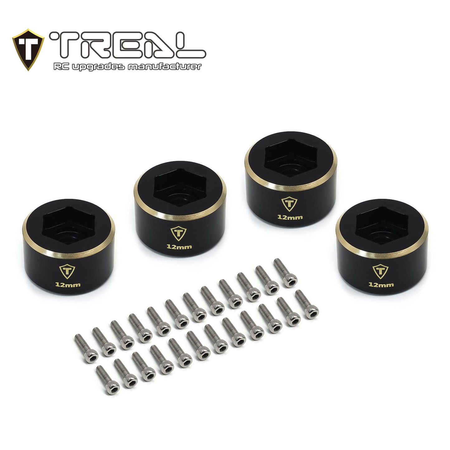 Treal 1.9 Wheel Hubs Brass Weights 9Mm/12Mm/15Mm/18Mm Widen Adapters Compatible With 1/10 Rc Crawlers (12Mm)