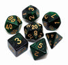 CREEBUY Polyhedral DND Glitter Dice Set - Black Mixed Green Nebula Acrylic for RPG Games