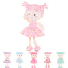 Onetoo First Baby Doll Plush Baby Girls Dolls Rag Doll Soft Baby Doll For Girls Sleeping Cuddle Buddy Doll Wear Star Pink Sleeveless Dress 14'