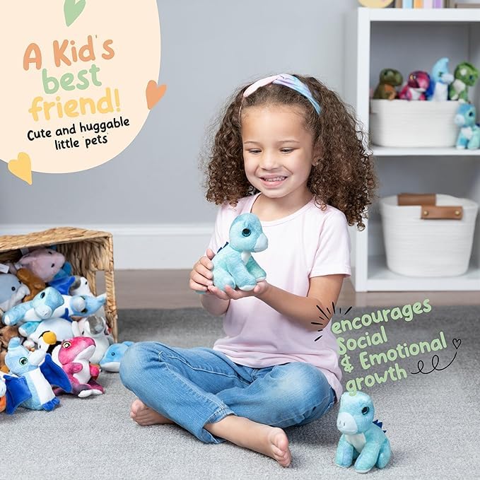 Forest & Twelfth Stuffed Stegosaurus, Single Mini Stuffed Animal Plush Toy For Kids, Dinosaur Party Favors And Goody Bags, Class