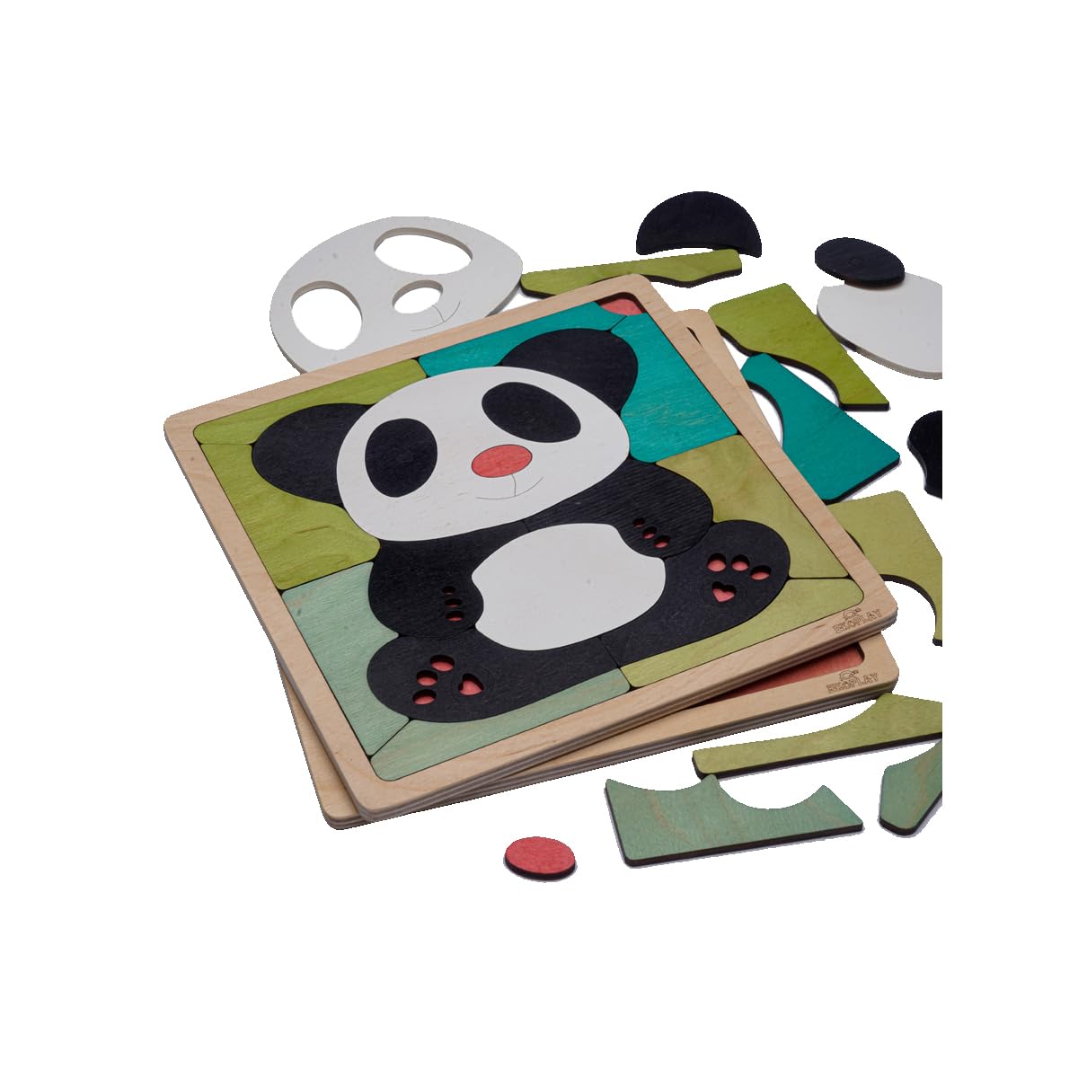 Pink Nosed Panda Wooden Puzzle | 19 Pieces Jigsaw Puzzle | Endangered Animals For Kids 3 Years And Above