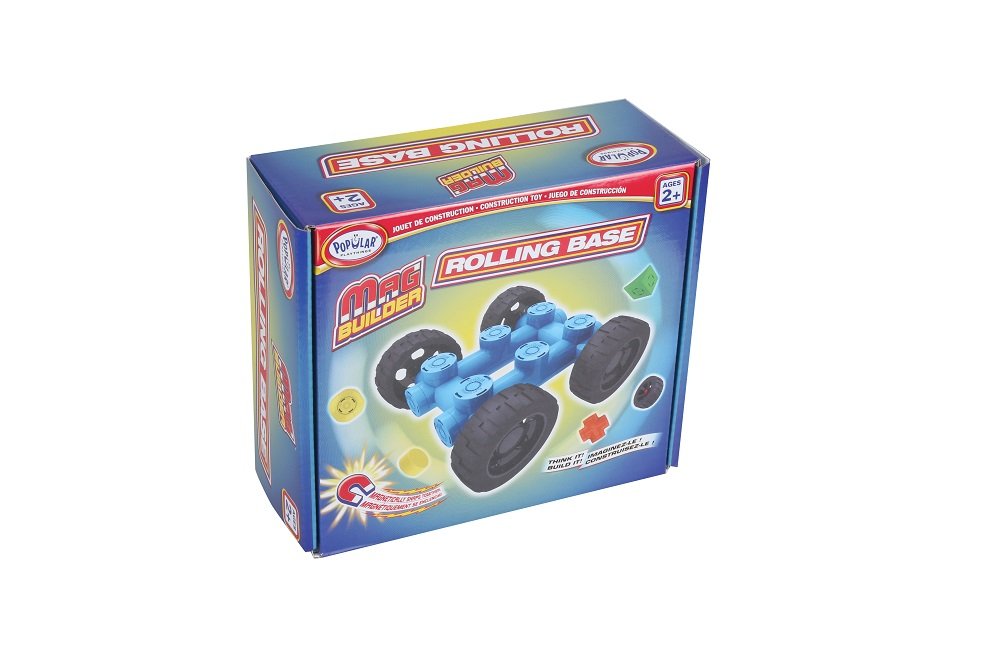 Popular Playthings Mag Builder Rolling Base, Magnetic Toy Play Set