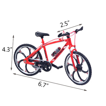 Ailejia Finger Racing Bicycle Mountain Bike Cake Topper Mini Dirt Bike Bicycle Model Cool Boy Toy (Racing Bike Red)
