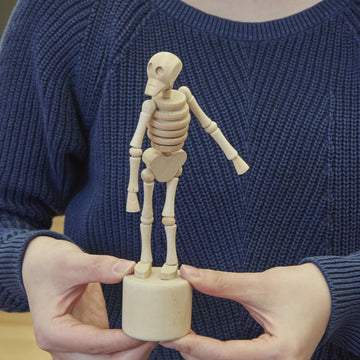 Kikkerland Skeleton Lazy Bones Sculpture, Tan