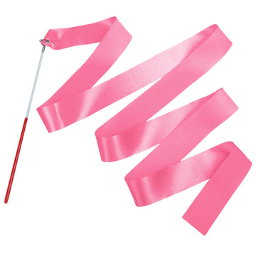 Hiunicorn 12Pcs Rose Gold Dance Wands Ribbons Streamer For Kids Praise Streamer Circus Carnival Rhythmic Gymnastics Ballet Birthday Party, Ribbon Baton Twirling Sticks Silks Streamers Wands