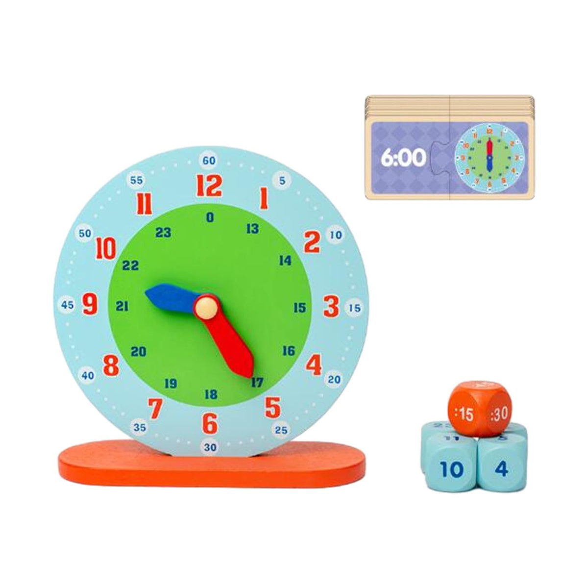 Trendivibe Montessori Wood Clock Wood For Homeschool Supplies Boys Girls| Baby Learning Toy | Infant Activity Toy | Sensory Play