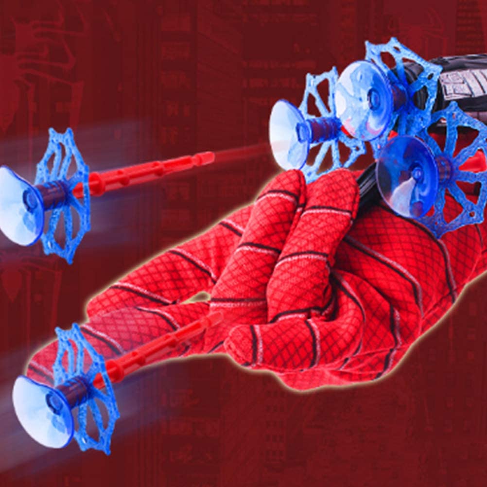 Keivon Spider Gloves Man Web Shooter For Kids, Launcher Spider Kids Plastic Cosplay Glove Hero Movie Launcher Wrist Toy Set Funn