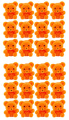 Factory Direct Craft Package Of 24 Sitting Flocked Orange Miniature Teddy Bears - Tiny Bear Shaped Figurines (Size: 1 Inch)