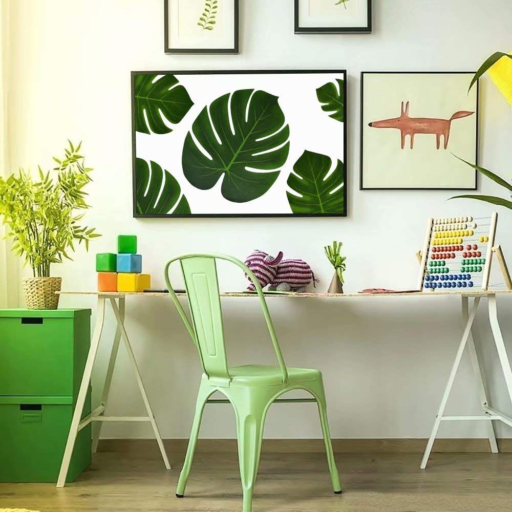 60Pcs Tropical Party Decorations Supplies Tropical Palm Leaves Hibiscus Flowers Simulation Artificial Leaf for Hawaiian Luau Saf