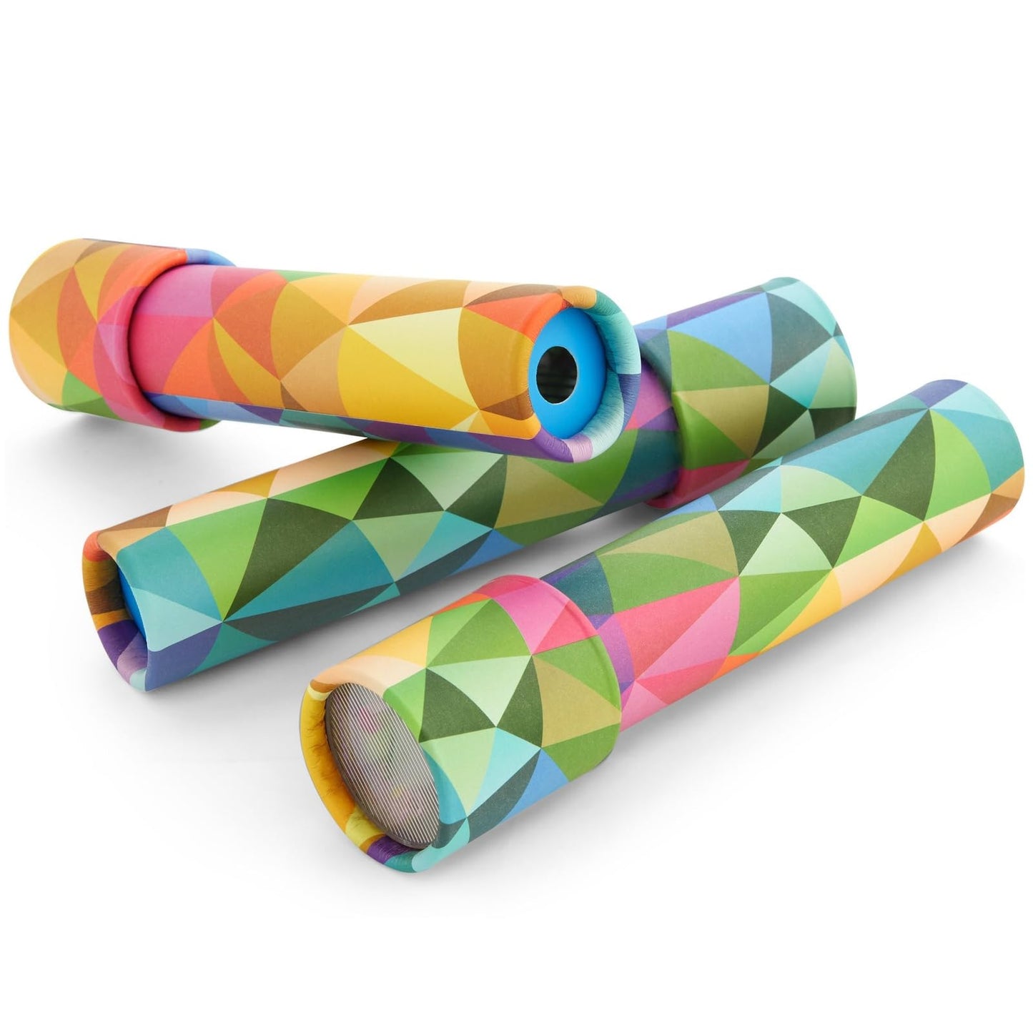 Blue Panda 3 Pack Prism Kaleidoscopes For Kids 8 Inches - Birthday Party Favors, Vintage-Style Educational Retro Toys (Geometric Pattern)