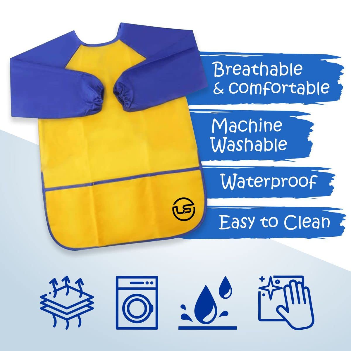 Ultimate Stationery Art Smock, Waterproof Kids Art Smock, Yellow Smock, Toddler Art Smock, Kids Smock And Toddler Smock