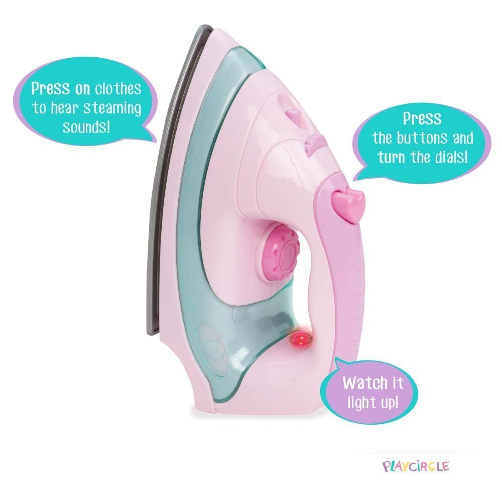 Battat- Play Circle- House Cleaning Set For Kids - Toy Iron - Foldable Ironing Board - Pretend Play - 3 Years +