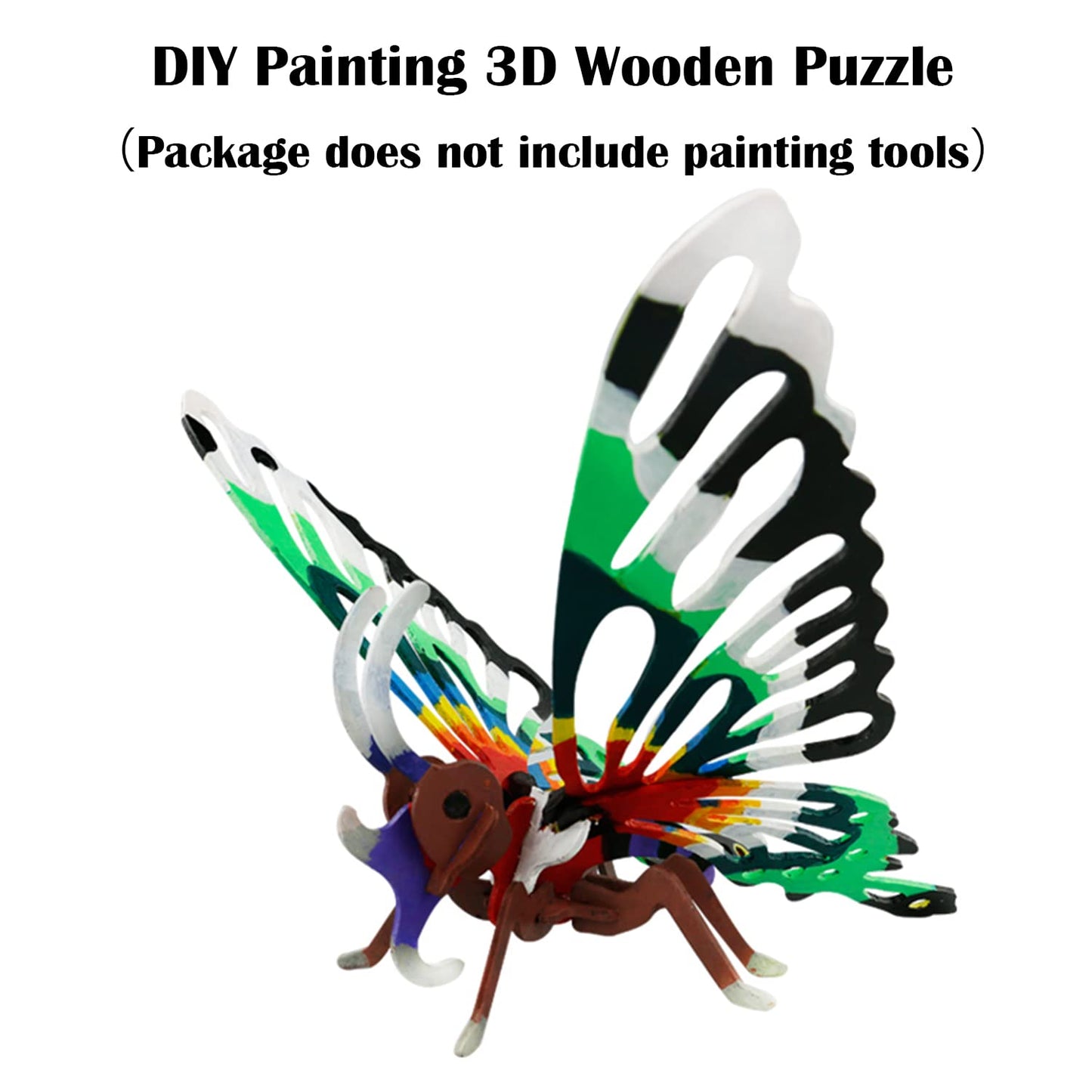 Georgie Porgy 3D Wooden Puzzles For Kids Toys Construction Woodcraft Kits Diy Model Puzzle Kits Birthday Gifts Pack Of 3 (Butterfly Unicorn Flamingo)