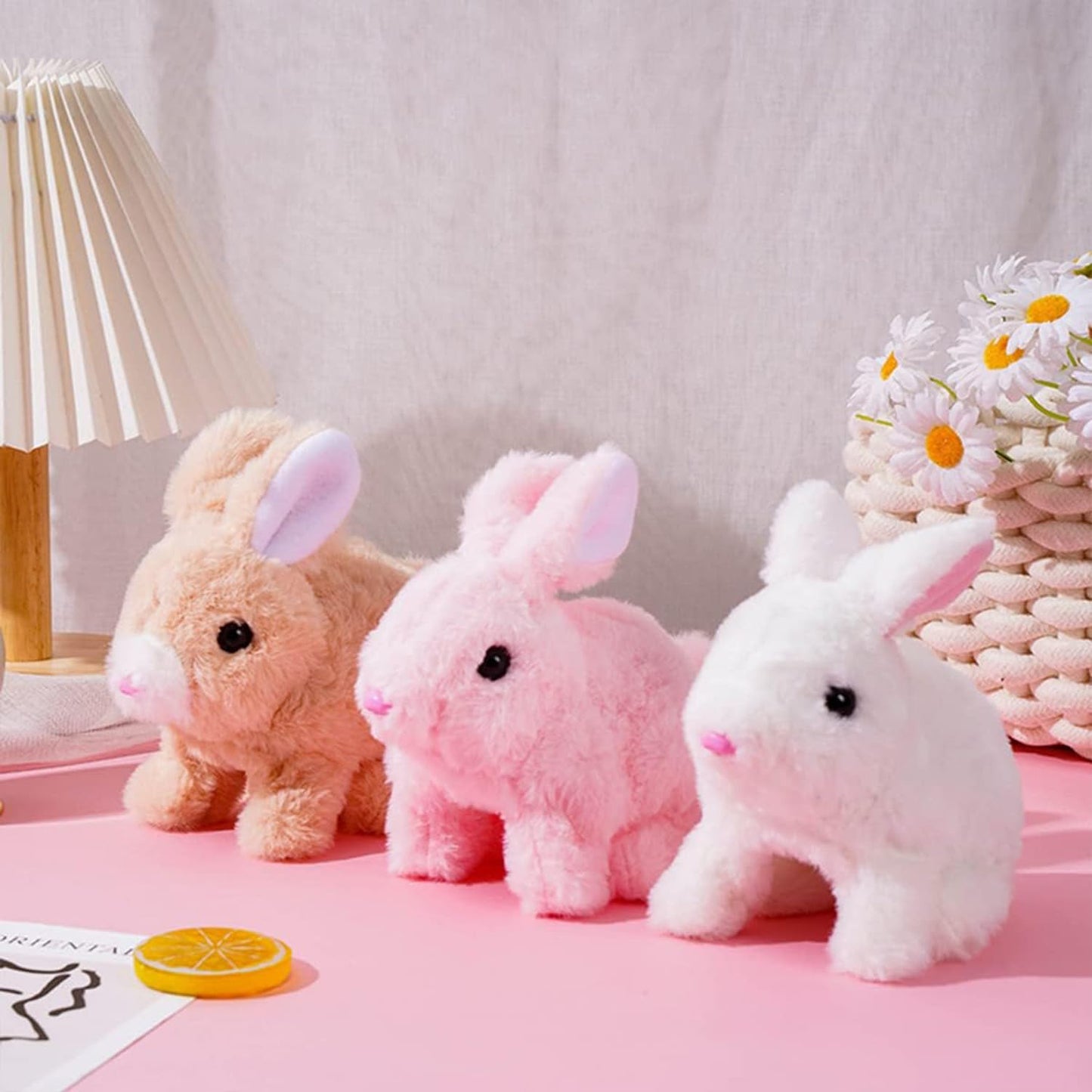 Podafu Easter My Realistic Bunny Toy, Bundy Realistic Bunny, Interactive Realistic Bunny - Jumping, Twitching And Shaking Ears,