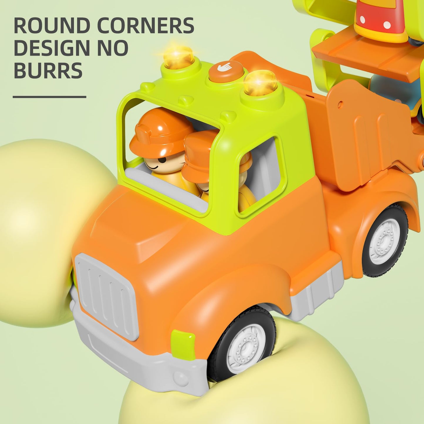 Wanborns Car Toys for Kids 2-5 Years, Transport Car Carrier Truck with 6 Vehicles, 30in Foldable Track, Light & Sound Effects