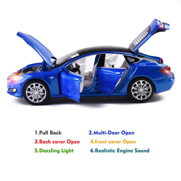 MiniToy Toy Car Model S Alloy Model Cars Pull Back Vehicles 1/32 Scale Car Toys for Toddlers Kids(Blue)