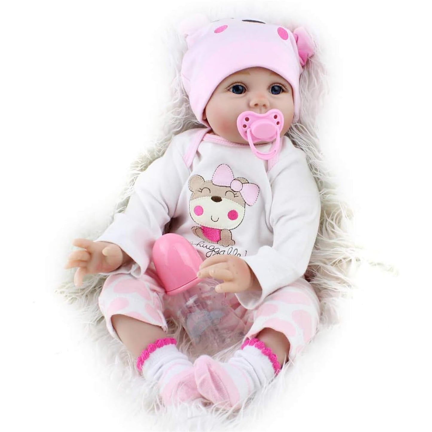 Charex Reborn Baby Dolls Lucy, 22 Inch Realistic Reborn Girl Doll, Lifelike Newborn Baby Doll Soft Vinyl Weighted Gift Set